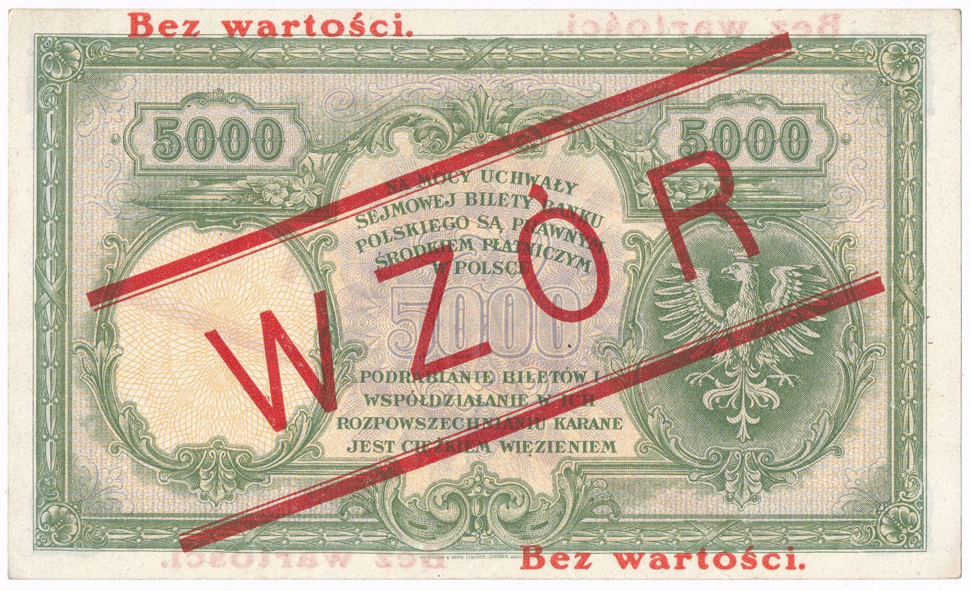 WZÓR 5000 złotych 1919 Kościuszko seria A